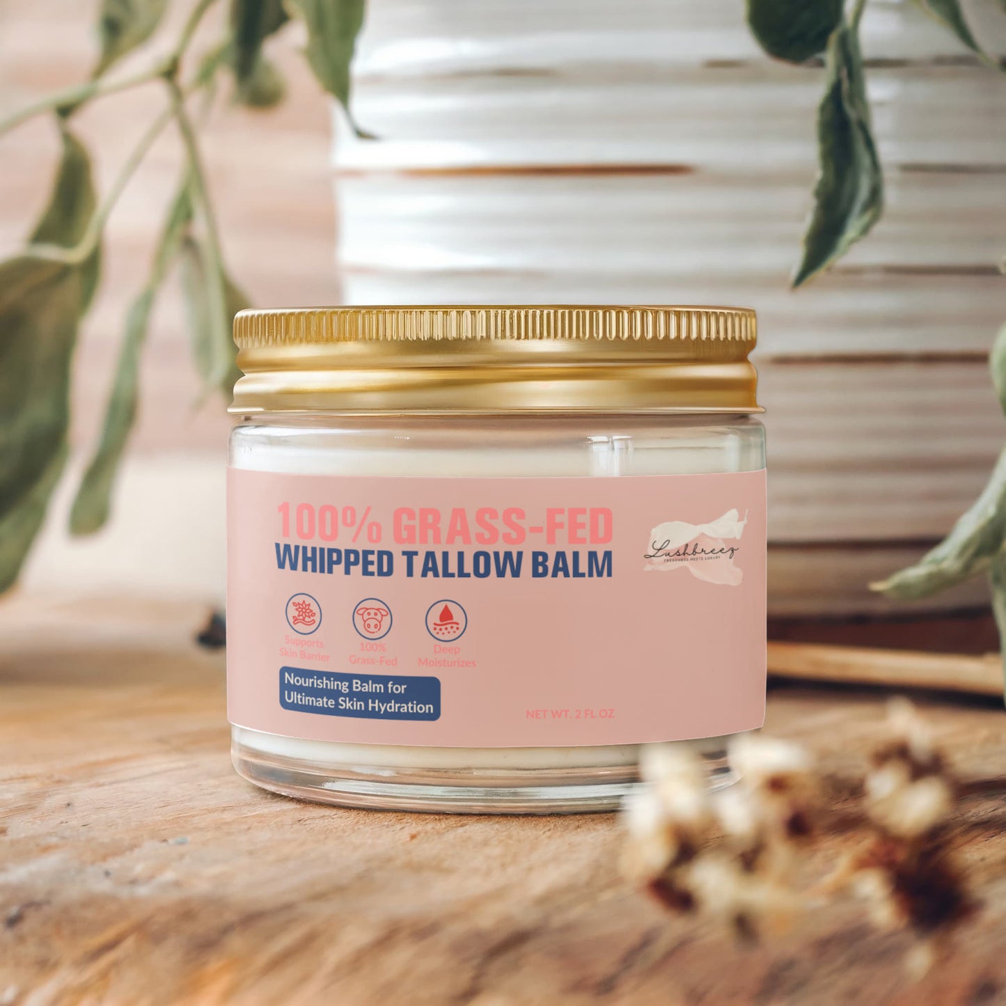 Whipped Grass-Fed Tallow Balm with Vanilla Bean