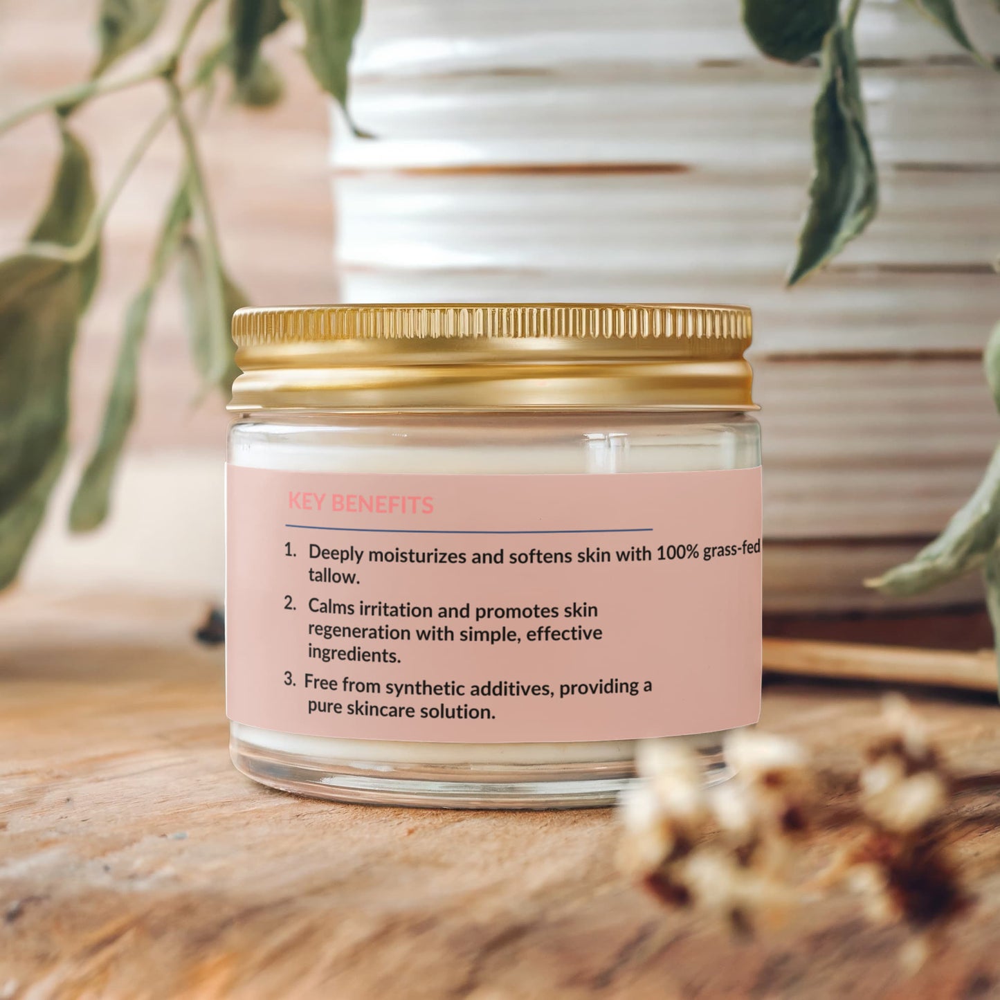 Whipped Grass-Fed Tallow Balm with Vanilla Bean
